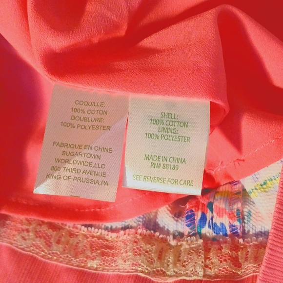 Lilly Pulitzer Pink & Blue Tropical Palm Floral Pattern Sheath Dress Size 00 - Picture 11 of 11